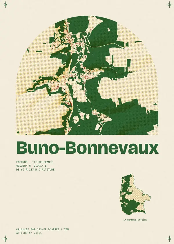 Affiche de Buno-Bonnevaux, calculée par 123-fr d'après l'IGN
