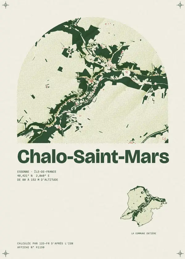 Affiche de Chalo-Saint-Mars, calculée par 123-fr d'après l'IGN