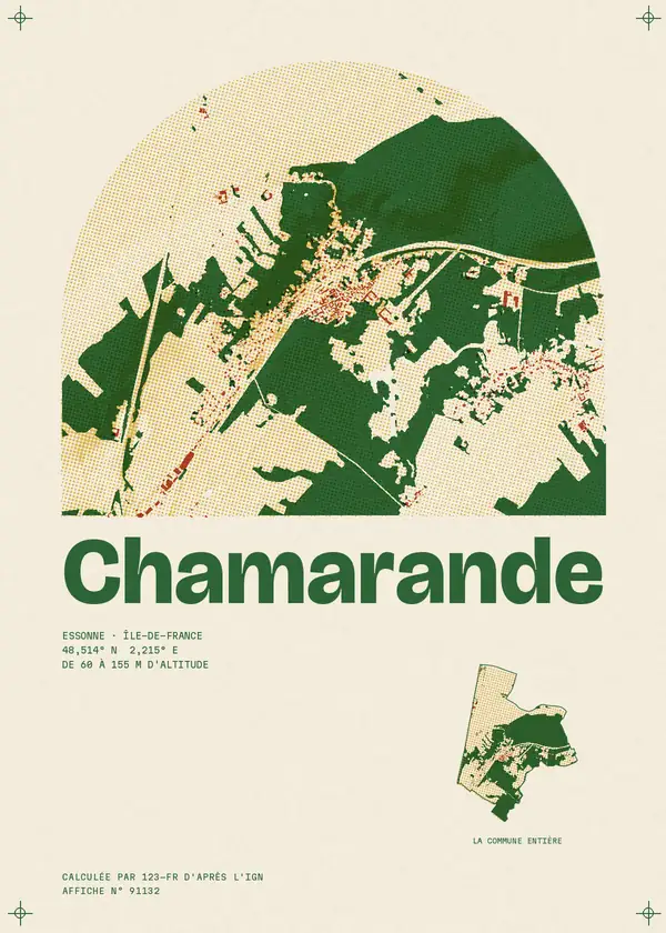 Affiche de Chamarande, calculée par 123-fr d'après l'IGN