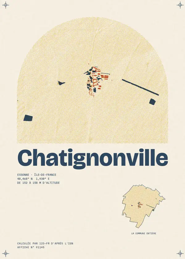 Affiche de Chatignonville, calculée par 123-fr d'après l'IGN