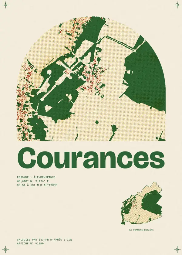 Affiche de Courances, calculée par 123-fr d'après l'IGN