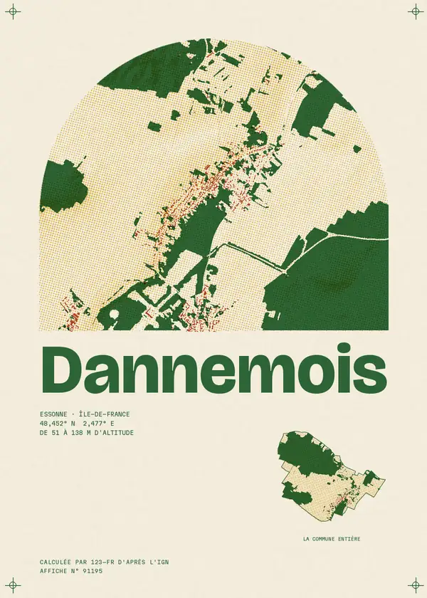 Affiche de Dannemois, calculée par 123-fr d'après l'IGN