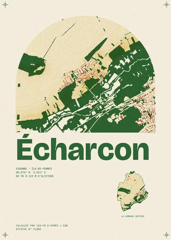 Affiche de Écharcon, calculée par 123-fr d'après l'IGN