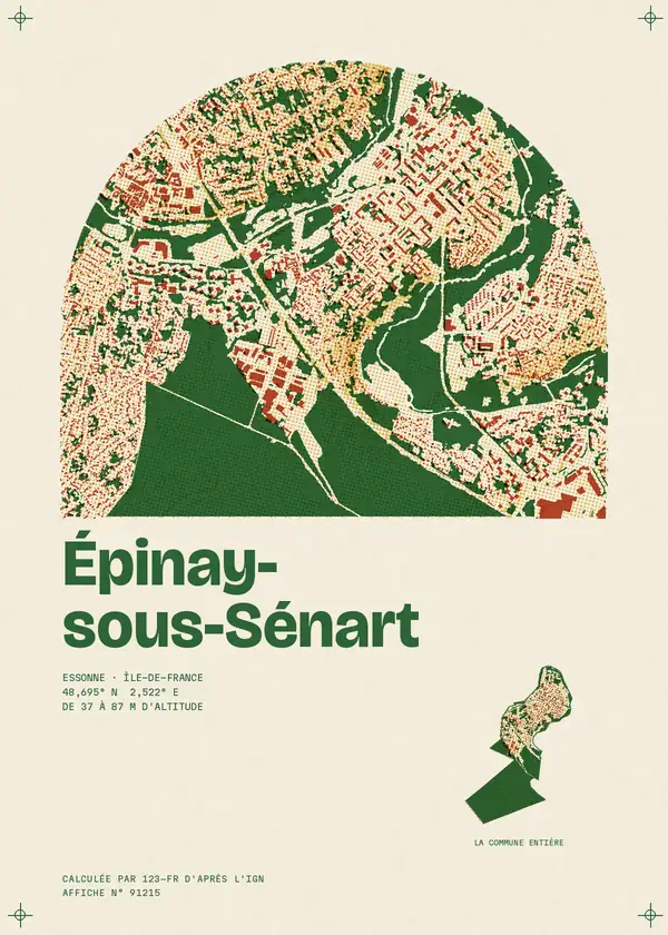 Affiche de Épinay-sous-Sénart, calculée par 123-fr d'après l'IGN