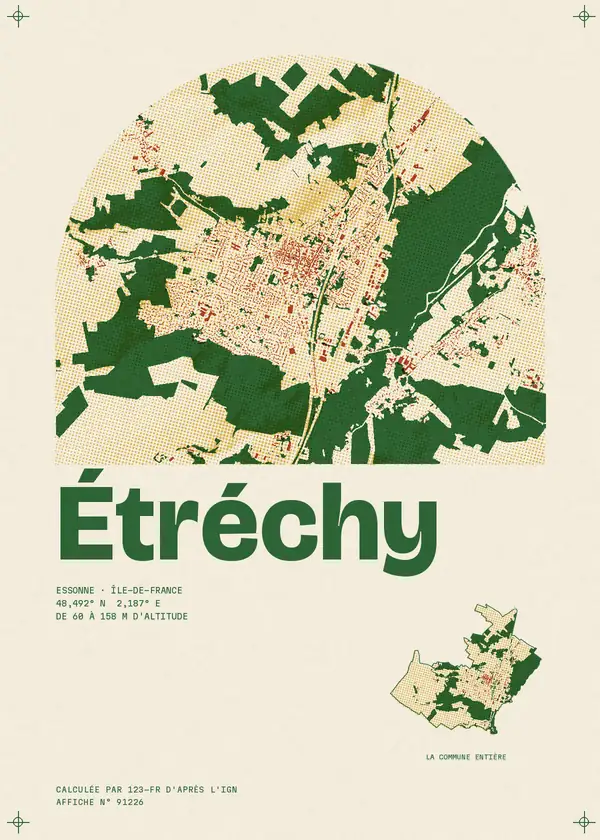 Affiche de Étréchy, calculée par 123-fr d'après l'IGN