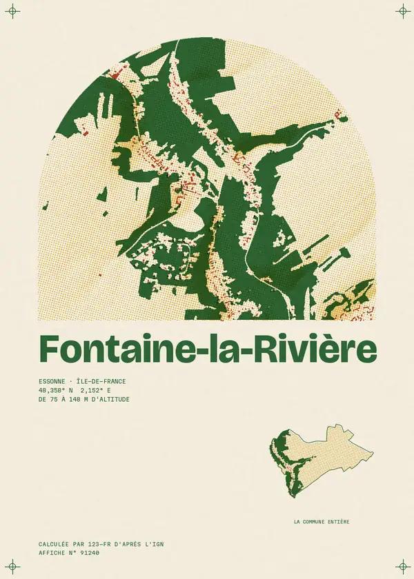 Affiche de Fontaine-la-Rivière, calculée par 123-fr d'après l'IGN