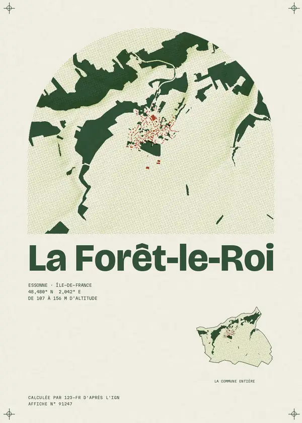 Affiche de La Forêt-le-Roi, calculée par 123-fr d'après l'IGN