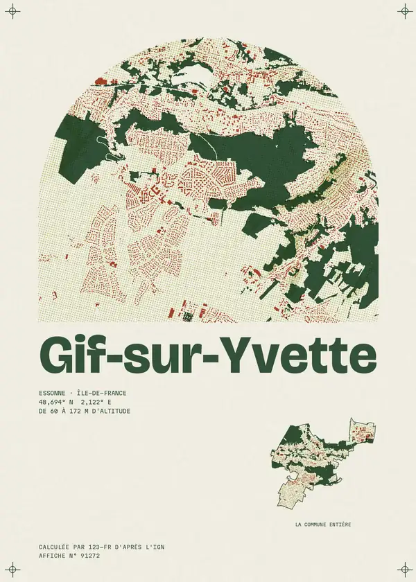 Affiche de Gif-sur-Yvette, calculée par 123-fr d'après l'IGN