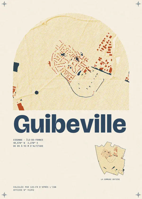 Affiche de Guibeville, calculée par 123-fr d'après l'IGN