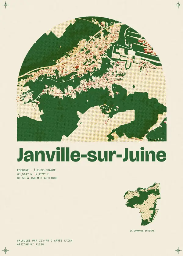 Affiche de Janville-sur-Juine, calculée par 123-fr d'après l'IGN