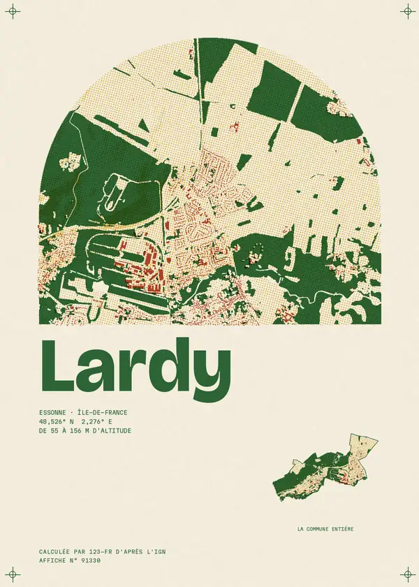 Affiche de Lardy, calculée par 123-fr d'après l'IGN
