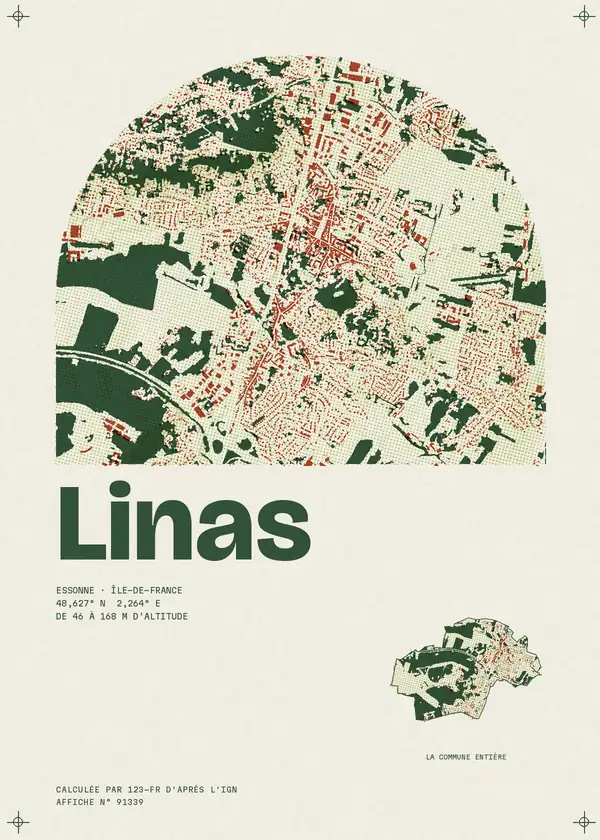 Affiche de Linas, calculée par 123-fr d'après l'IGN