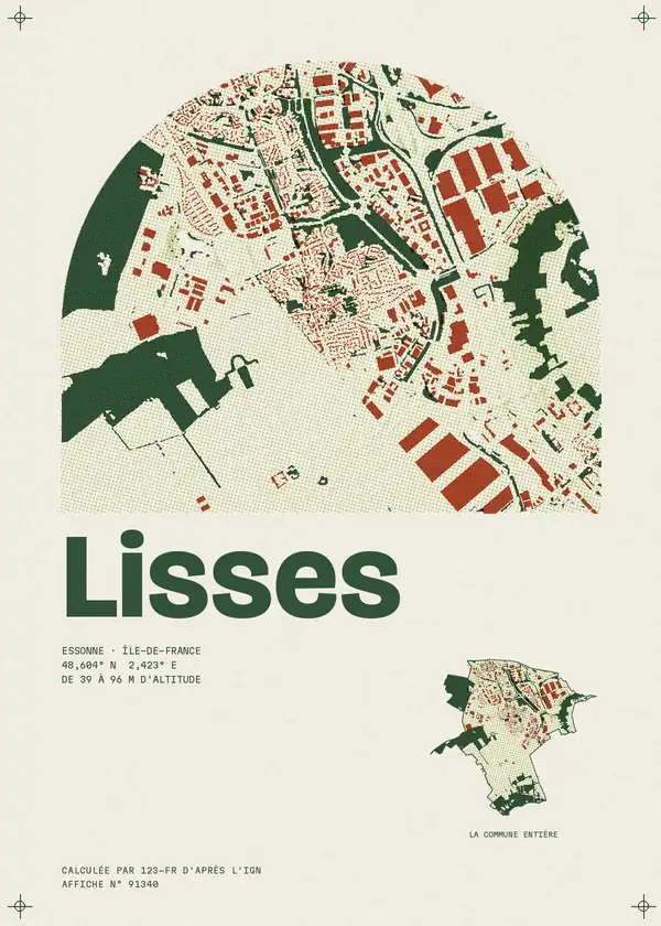 Affiche de Lisses, calculée par 123-fr d'après l'IGN