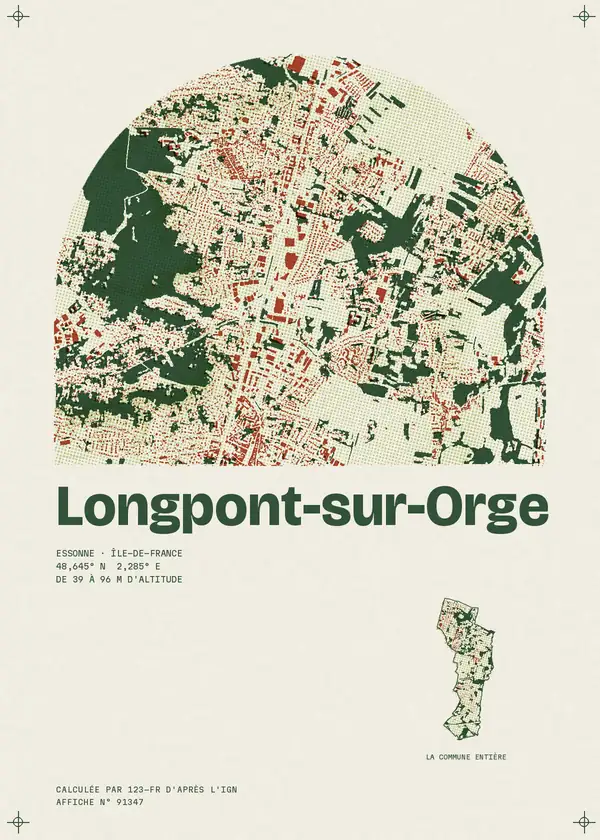 Affiche de Longpont-sur-Orge, calculée par 123-fr d'après l'IGN