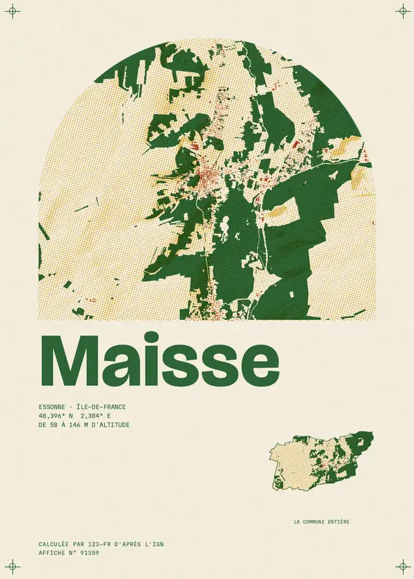 Affiche de Maisse, calculée par 123-fr d'après l'IGN