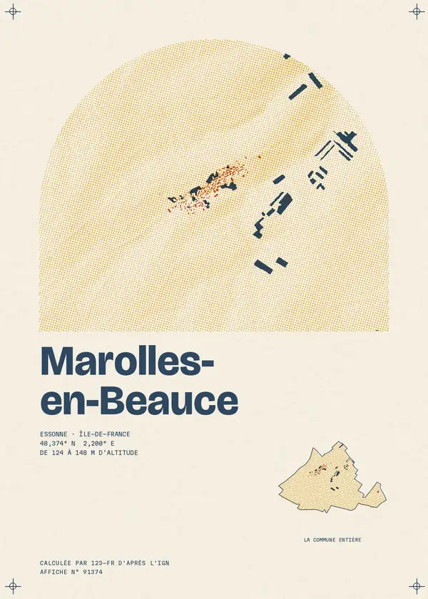 Affiche de Marolles-en-Beauce, calculée par 123-fr d'après l'IGN