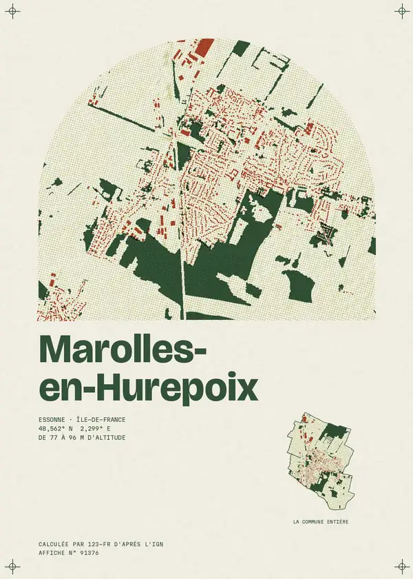 Affiche de Marolles-en-Hurepoix, calculée par 123-fr d'après l'IGN