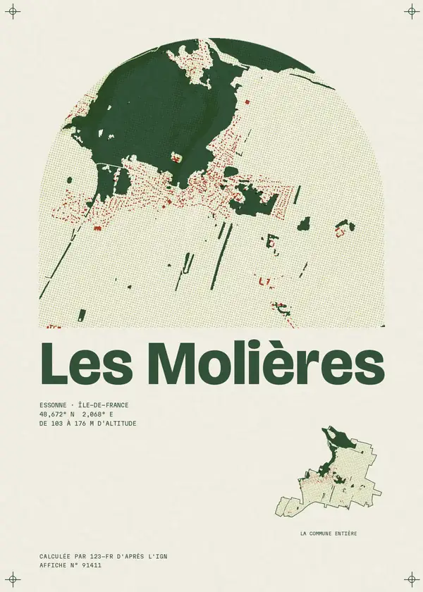 Affiche de Les Molières, calculée par 123-fr d'après l'IGN