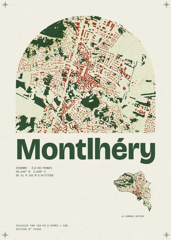 Affiche de Montlhéry, calculée par 123-fr d'après l'IGN