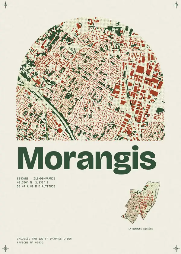 Affiche de Morangis, calculée par 123-fr d'après l'IGN