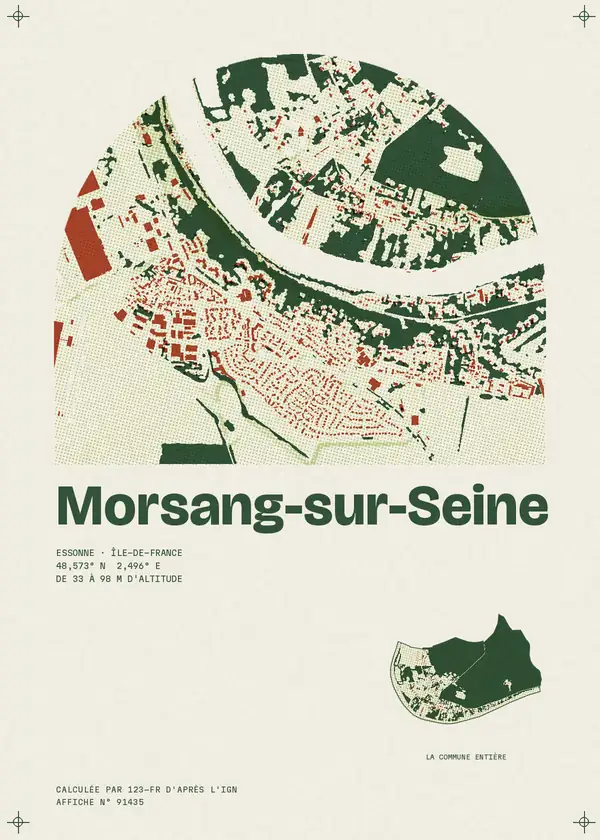 Affiche de Morsang-sur-Seine, calculée par 123-fr d'après l'IGN