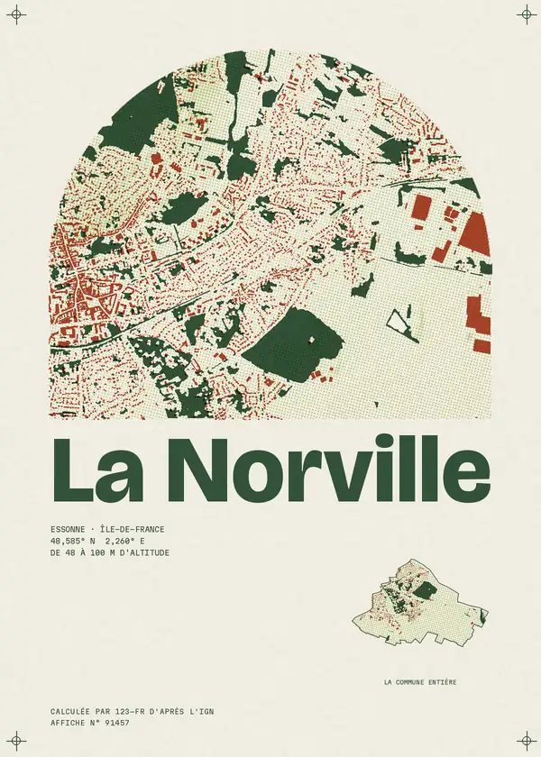 Affiche de La Norville, calculée par 123-fr d'après l'IGN