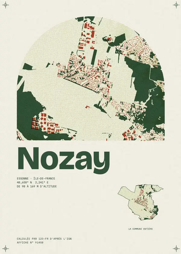 Affiche de Nozay, calculée par 123-fr d'après l'IGN