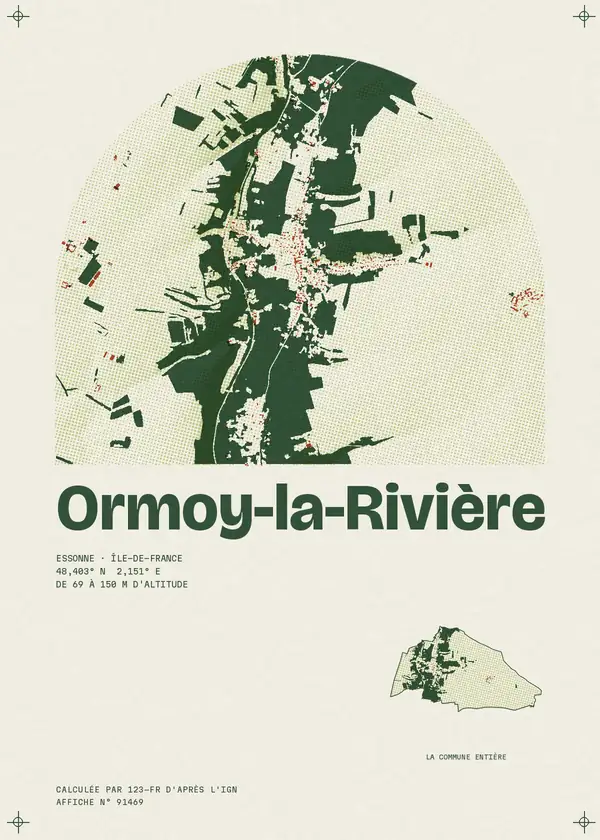 Affiche de Ormoy-la-Rivière, calculée par 123-fr d'après l'IGN
