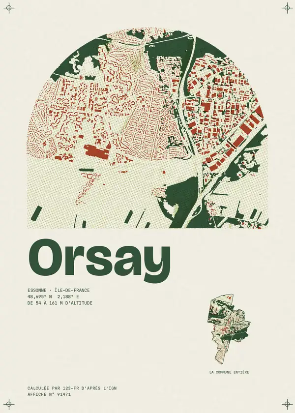 Affiche de Orsay, calculée par 123-fr d'après l'IGN