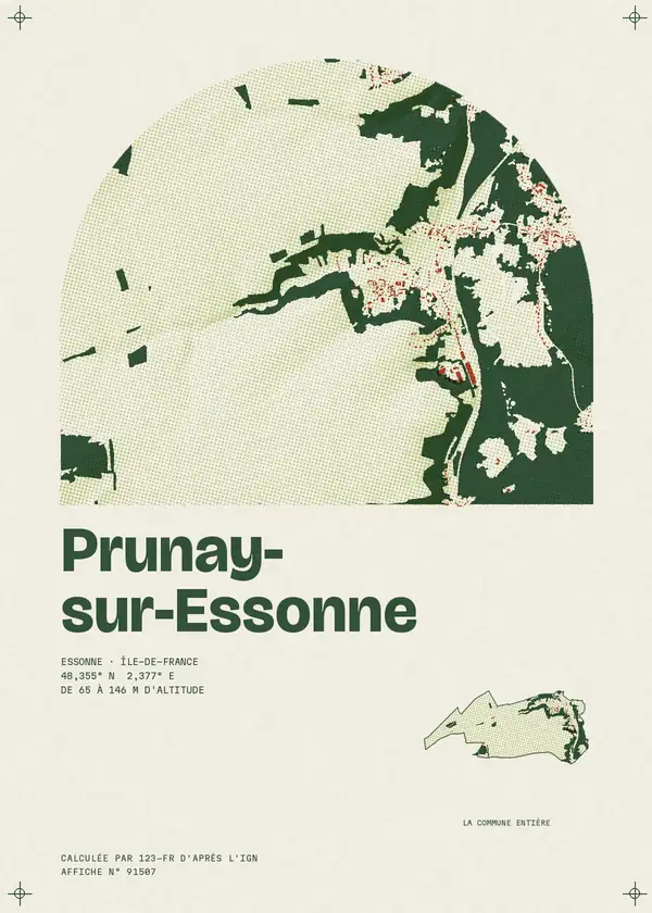 Affiche de Prunay-sur-Essonne, calculée par 123-fr d'après l'IGN