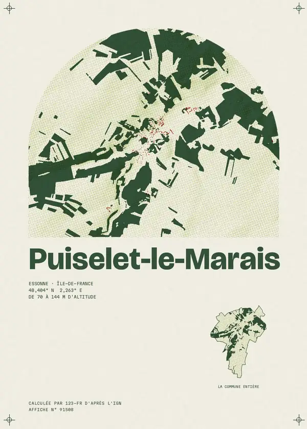 Affiche de Puiselet-le-Marais, calculée par 123-fr d'après l'IGN