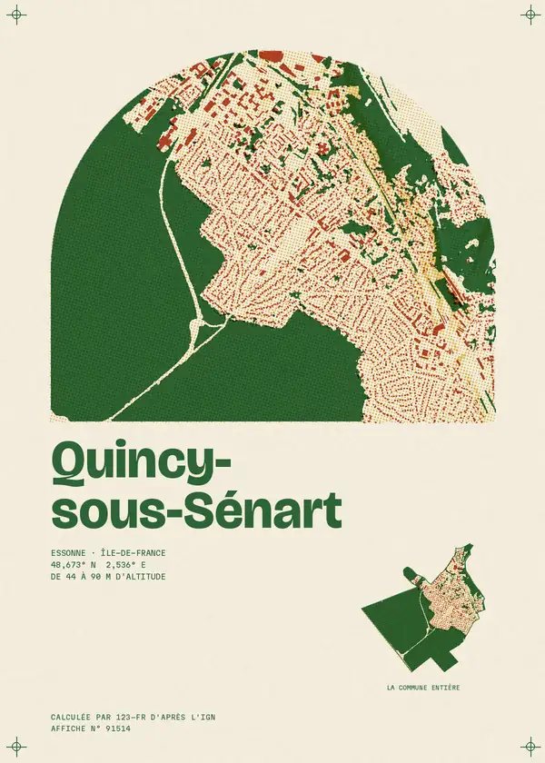 Affiche de Quincy-sous-Sénart, calculée par 123-fr d'après l'IGN