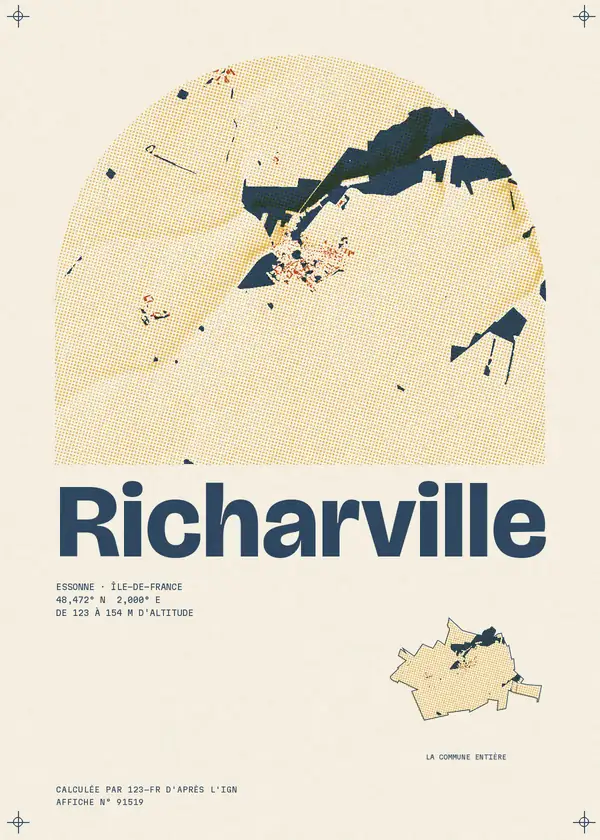 Affiche de Richarville, calculée par 123-fr d'après l'IGN
