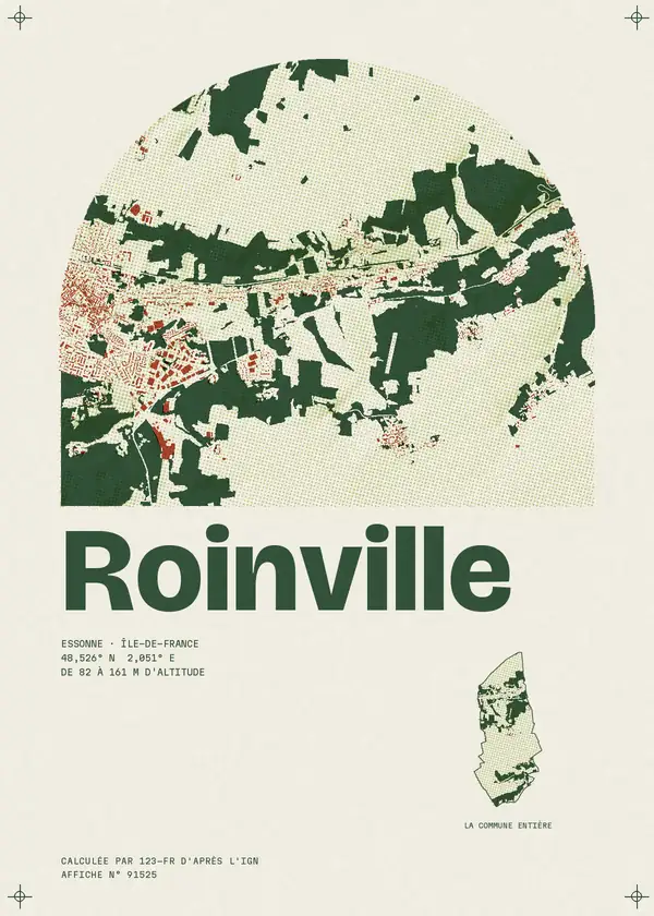 Affiche de Roinville, calculée par 123-fr d'après l'IGN