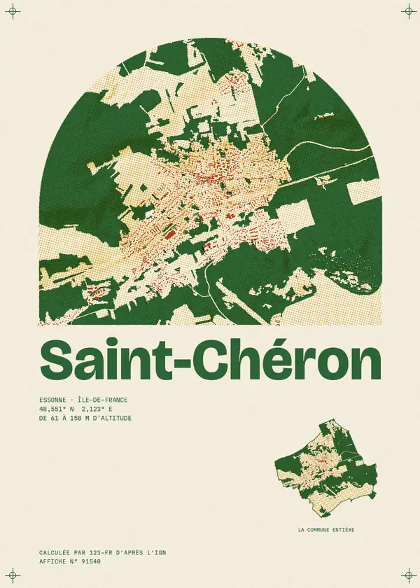 Affiche de Saint-Chéron, calculée par 123-fr d'après l'IGN