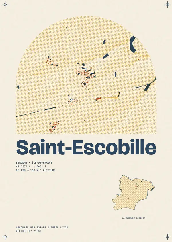 Affiche de Saint-Escobille, calculée par 123-fr d'après l'IGN