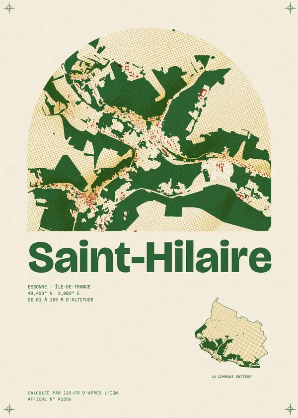 Affiche de Saint-Hilaire, calculée par 123-fr d'après l'IGN