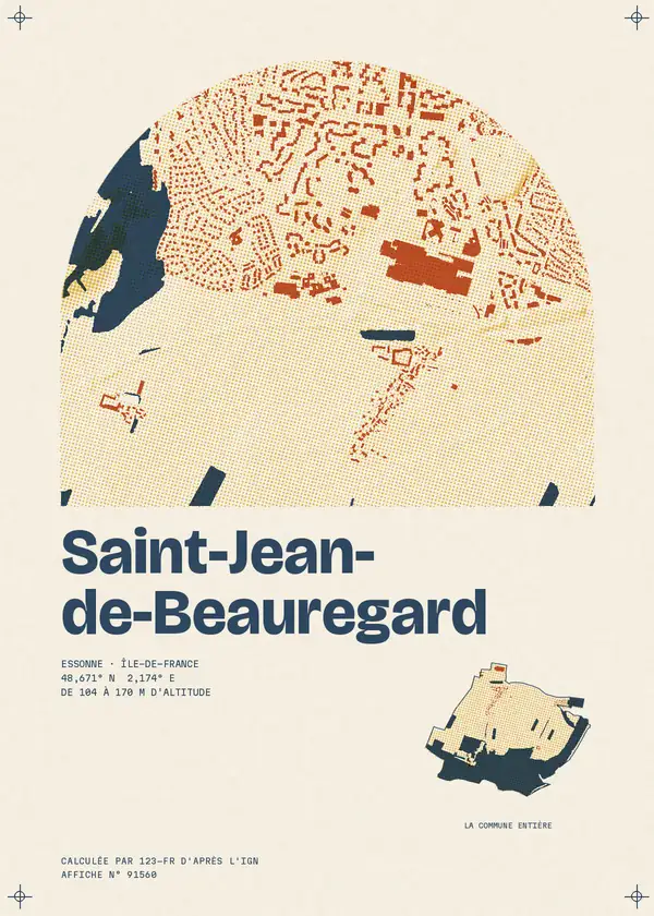 Affiche de Saint-Jean-de-Beauregard, calculée par 123-fr d'après l'IGN