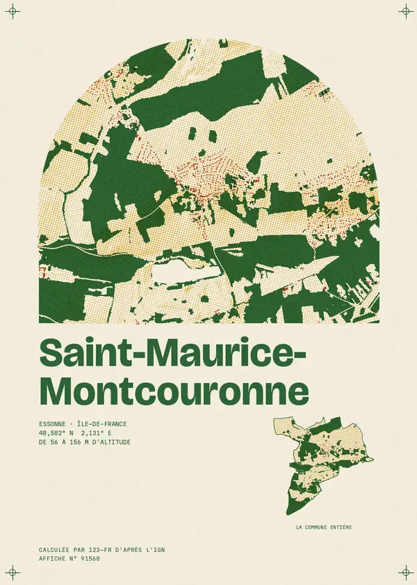 Affiche de Saint-Maurice-Montcouronne, calculée par 123-fr d'après l'IGN