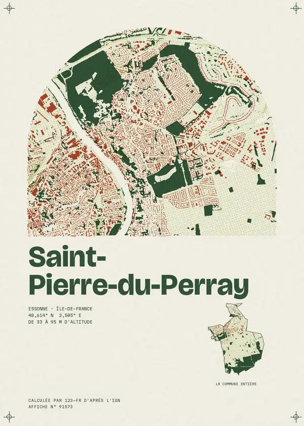 Affiche de Saint-Pierre-du-Perray, calculée par 123-fr d'après l'IGN