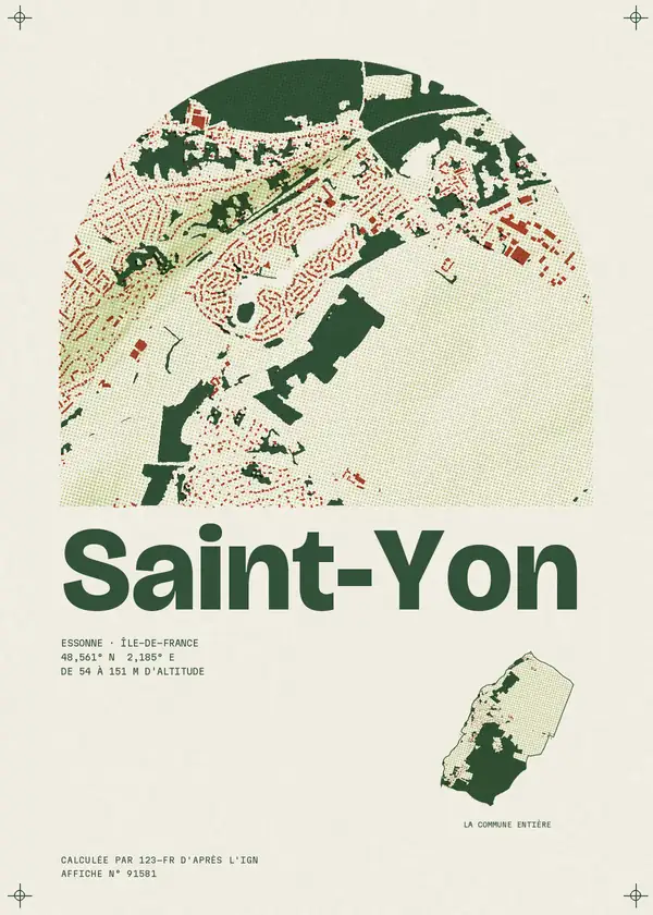 Affiche de Saint-Yon, calculée par 123-fr d'après l'IGN