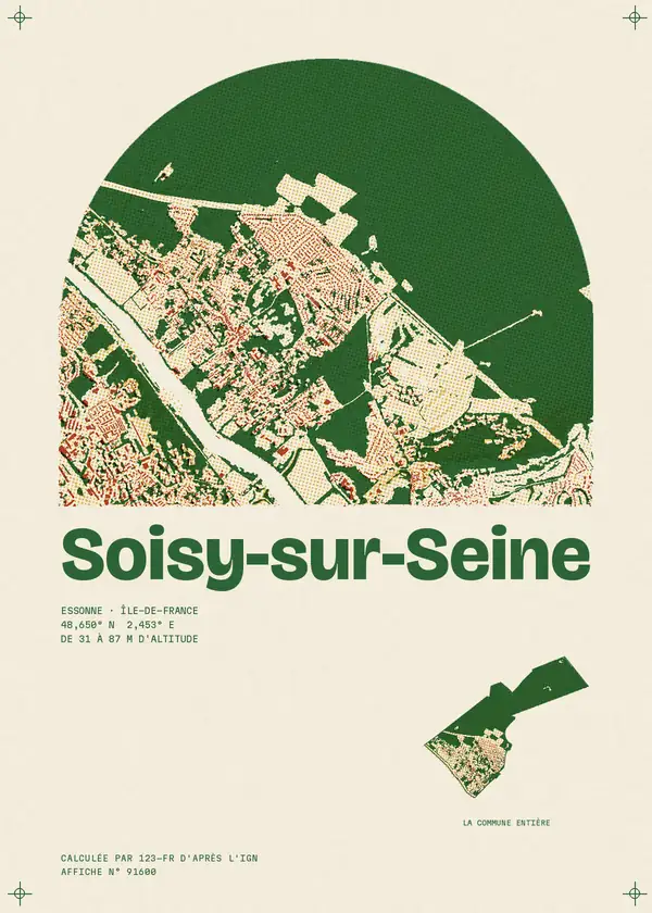 Affiche de Soisy-sur-Seine, calculée par 123-fr d'après l'IGN