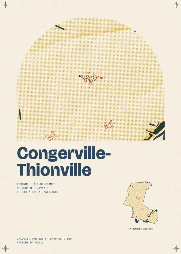 Affiche de Congerville-Thionville, calculée par 123-fr d'après l'IGN