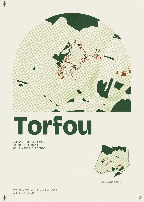 Affiche de Torfou, calculée par 123-fr d'après l'IGN