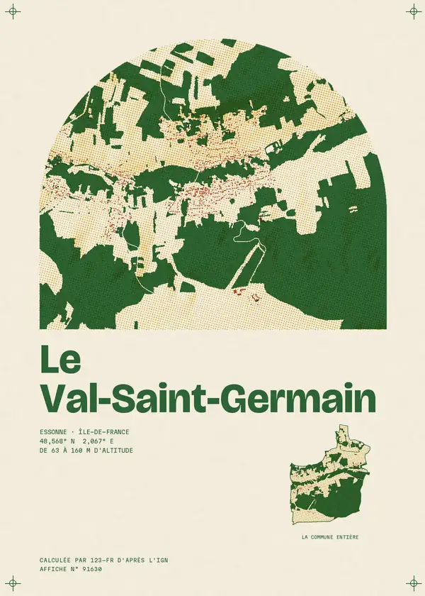 Affiche de Le Val-Saint-Germain, calculée par 123-fr d'après l'IGN