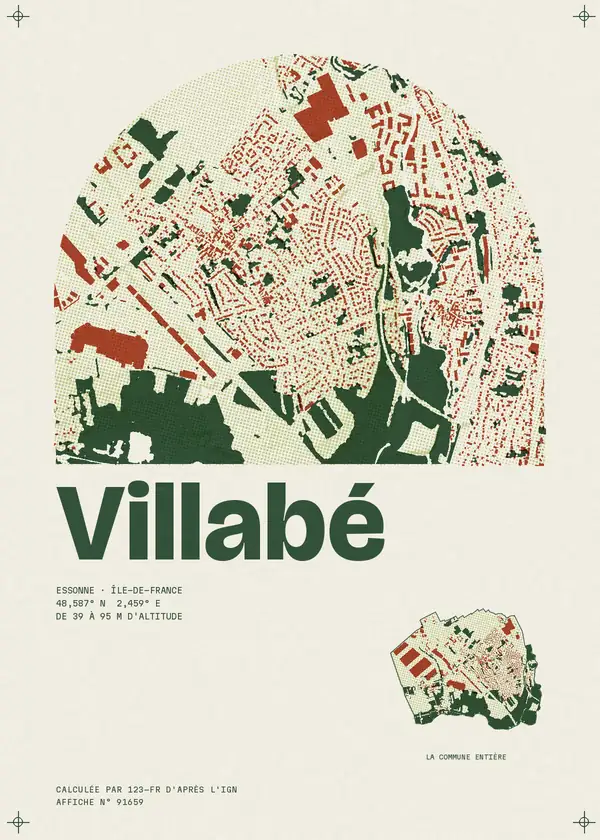 Affiche de Villabé, calculée par 123-fr d'après l'IGN