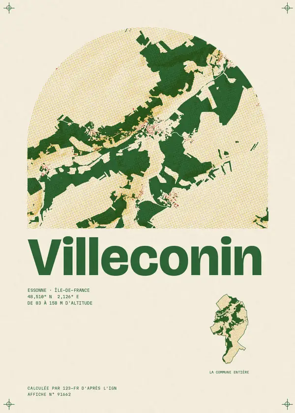 Affiche de Villeconin, calculée par 123-fr d'après l'IGN