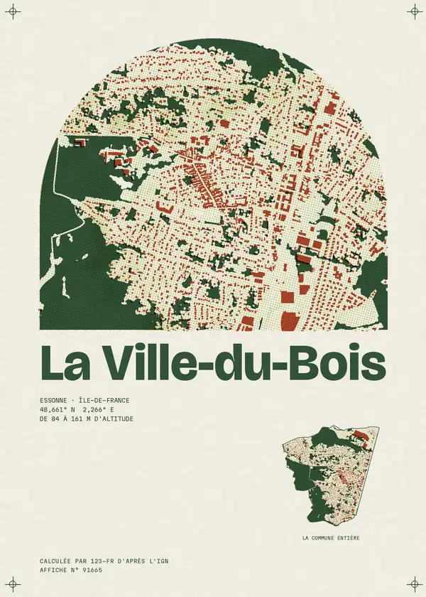 Affiche de La Ville-du-Bois, calculée par 123-fr d'après l'IGN