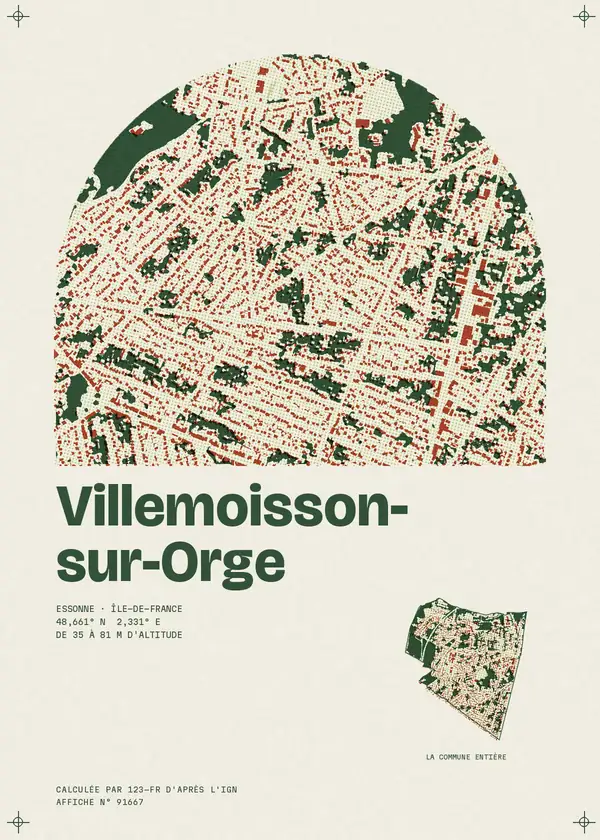 Affiche de Villemoisson-sur-Orge, calculée par 123-fr d'après l'IGN