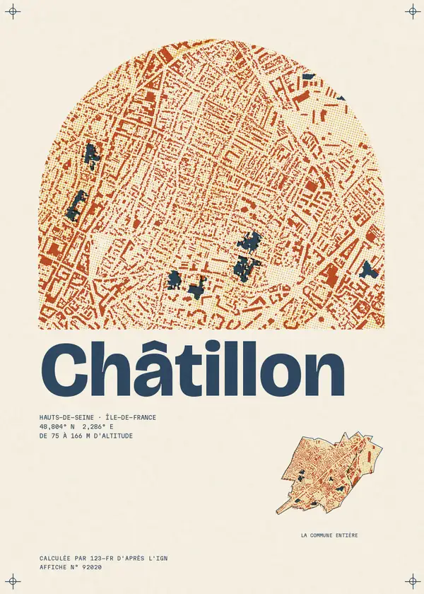 Affiche de Châtillon, calculée par 123-fr d'après l'IGN